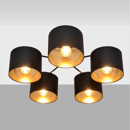 Surface-mounted chandelier ALBA 5xE27/15W/230V black/gold