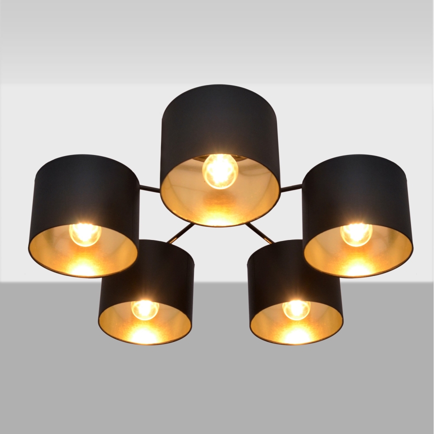 Surface-mounted chandelier ALBA 5xE27/15W/230V black/gold