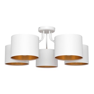 Surface-mounted chandelier ALBA 5xE27/15W/230V white/gold