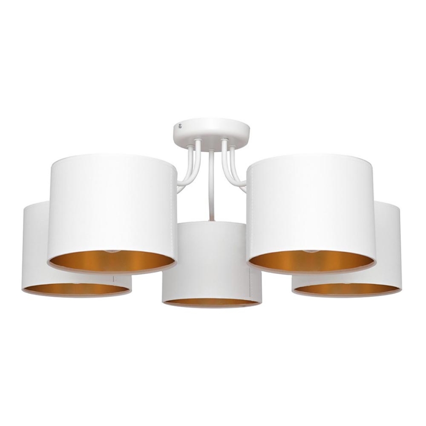 Surface-mounted chandelier ALBA 5xE27/15W/230V white/gold