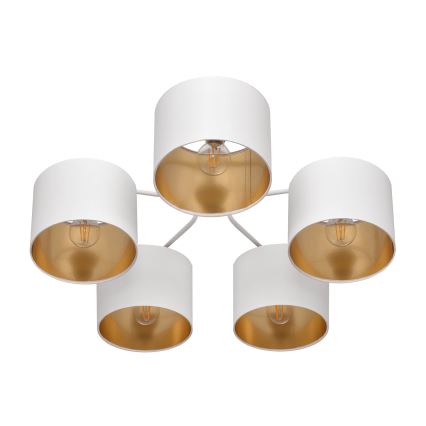 Surface-mounted chandelier ALBA 5xE27/15W/230V white/gold