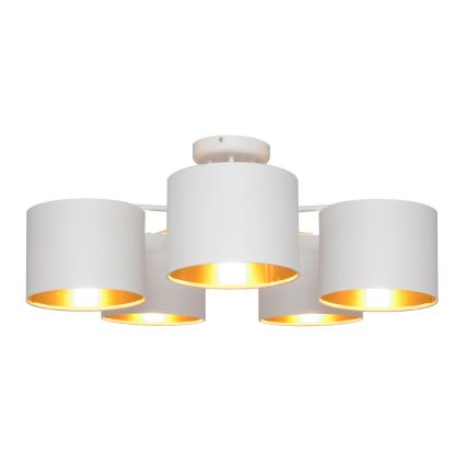 Surface-mounted chandelier ALBA 5xE27/15W/230V white/gold