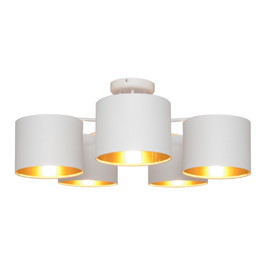 Surface-mounted chandelier ALBA 5xE27/15W/230V white/gold