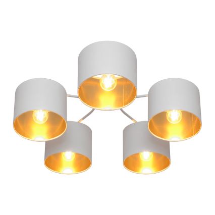 Surface-mounted chandelier ALBA 5xE27/15W/230V white/gold