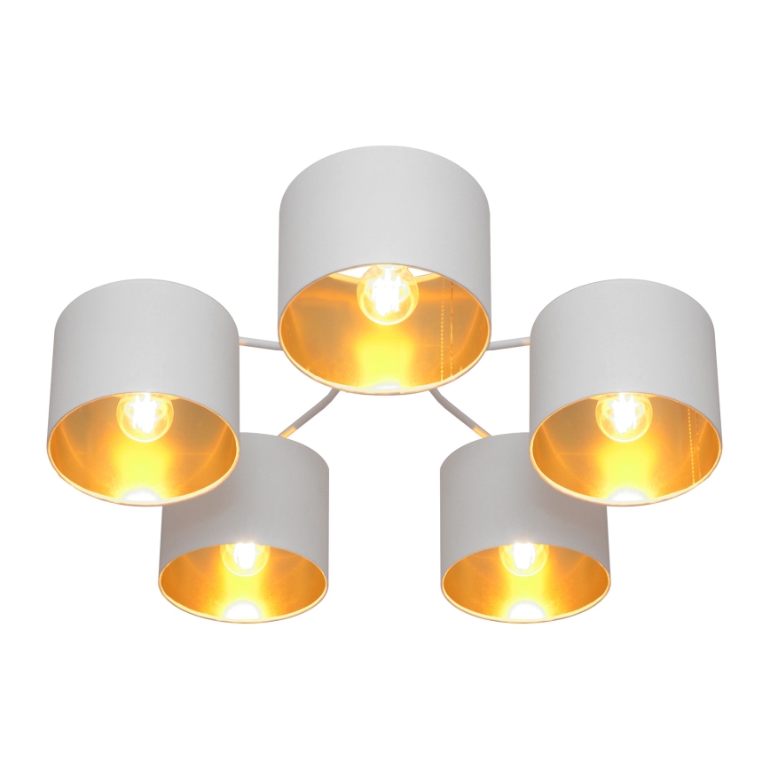 Surface-mounted chandelier ALBA 5xE27/15W/230V white/gold