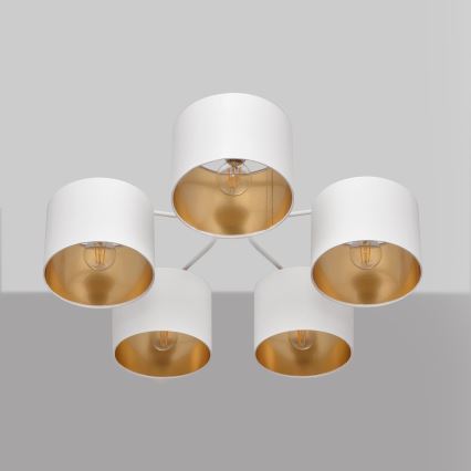 Surface-mounted chandelier ALBA 5xE27/15W/230V white/gold