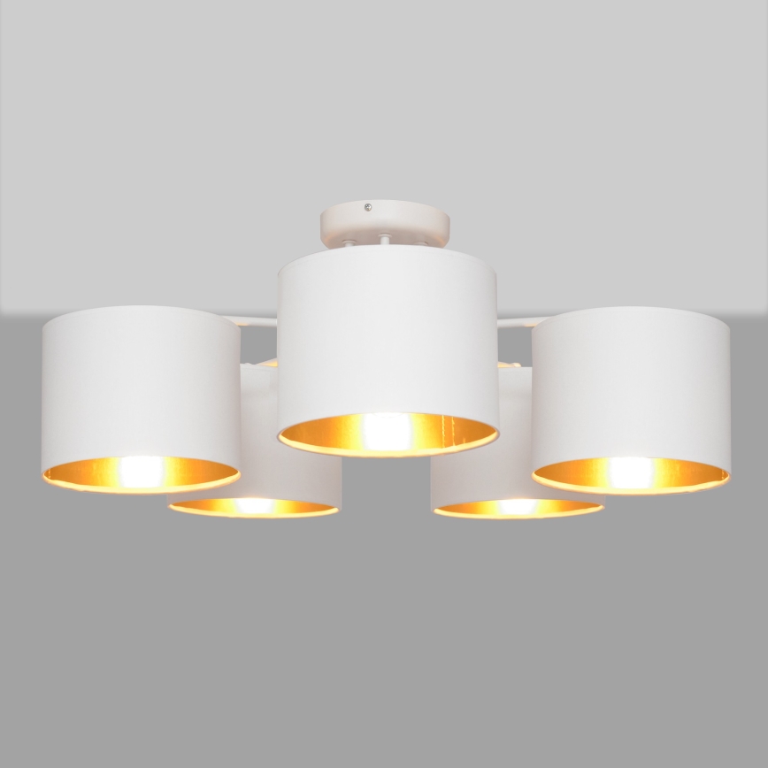 Surface-mounted chandelier ALBA 5xE27/15W/230V white/gold