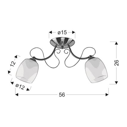 Surface-mounted chandelier AMBA 2xE27/40W/230V