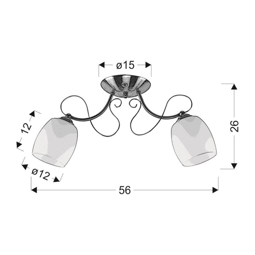 Surface-mounted chandelier AMBA 2xE27/40W/230V