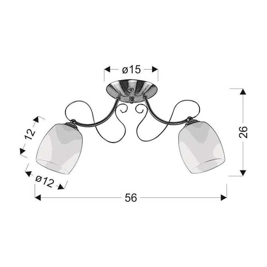 Surface-mounted chandelier AMBA 2xE27/40W/230V