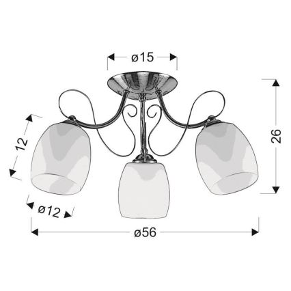 Surface-mounted chandelier AMBA 3xE27/40W/230V
