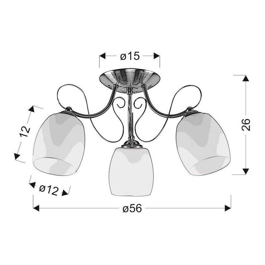 Surface-mounted chandelier AMBA 3xE27/40W/230V