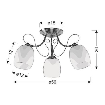 Surface-mounted chandelier AMBA 3xE27/40W/230V
