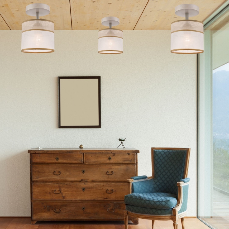 Surface-mounted chandelier ANDREA 1xE27/60W/230V beech - FSC certified