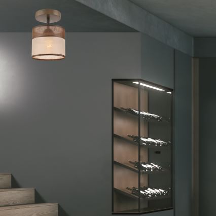 Surface-mounted chandelier ANDREA 1xE27/60W/230V beech