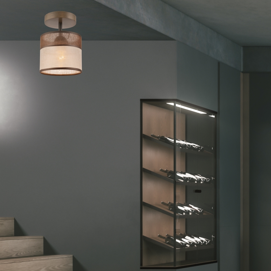 Surface-mounted chandelier ANDREA 1xE27/60W/230V beech