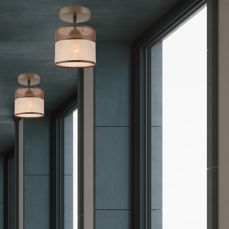 Surface-mounted chandelier ANDREA 1xE27/60W/230V beech
