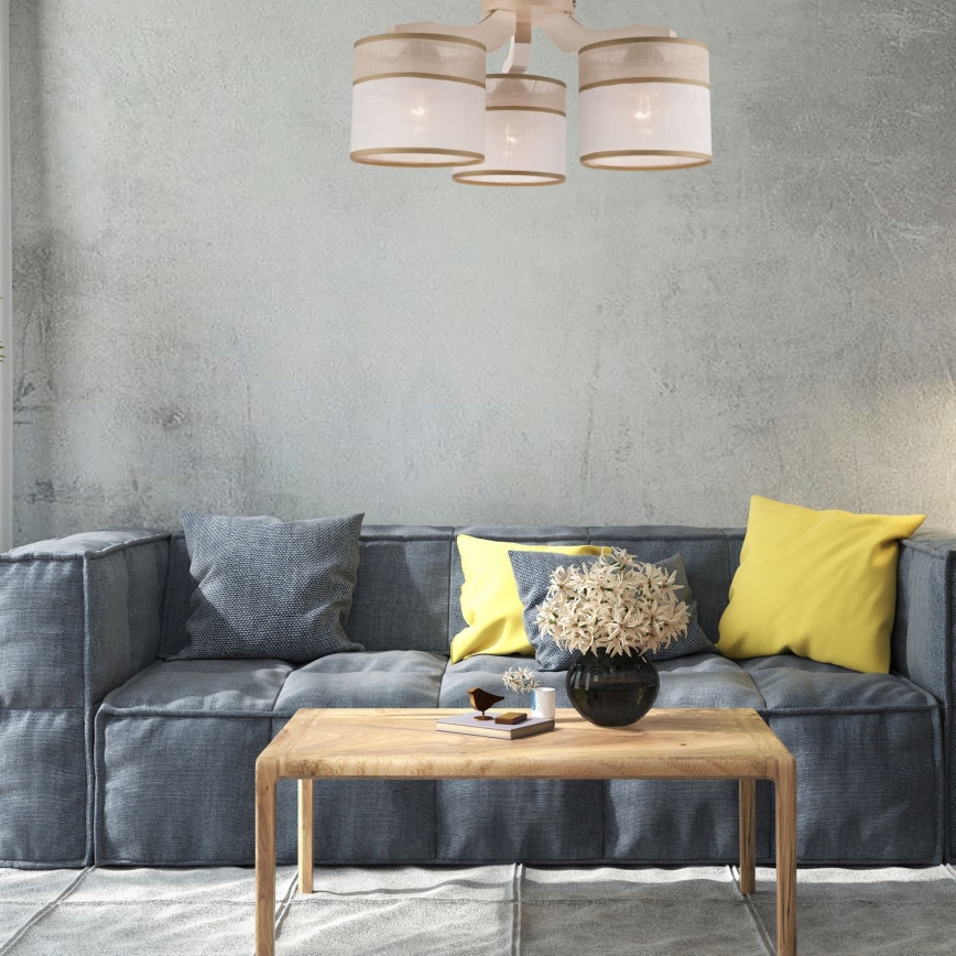 Surface-mounted chandelier ANDREA 3xE27/60W/230V beech - FSC certified