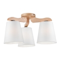 Surface-mounted chandelier ANDREA 3×E27/60W/230V oak/white