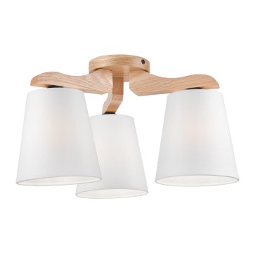 Surface-mounted chandelier ANDREA 3×E27/60W/230V oak/white