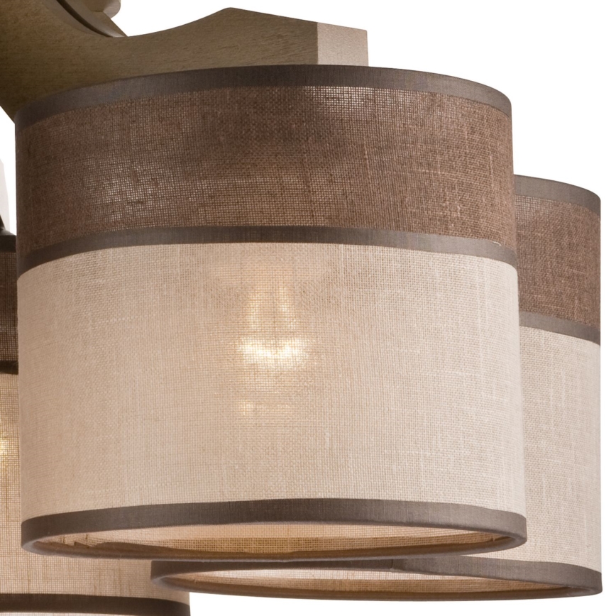 Surface-mounted chandelier ANDREA 5xE27/60W/230V beech