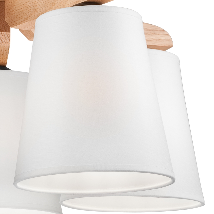 Surface-mounted chandelier ANDREA 5×E27/60W/230V oak/white