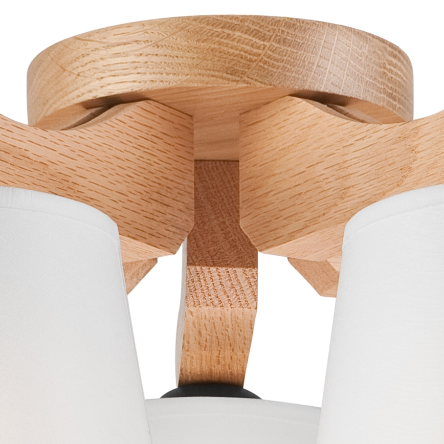 Surface-mounted chandelier ANDREA 5×E27/60W/230V oak/white