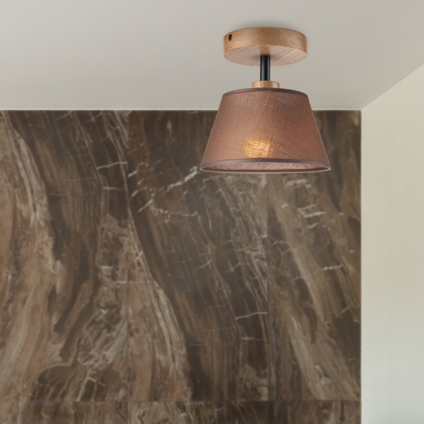 Surface-mounted chandelier ANTONIO 1xE14/40W/230V brown/oak