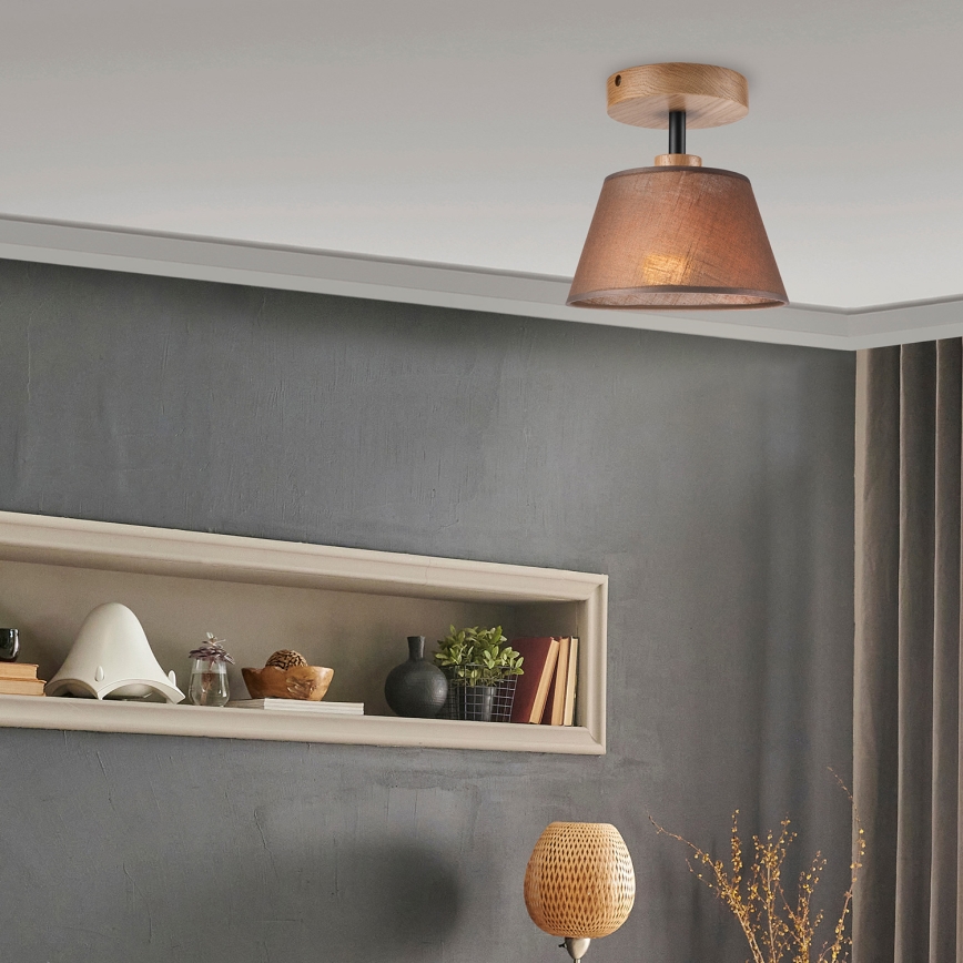 Surface-mounted chandelier ANTONIO 1xE14/40W/230V brown/oak