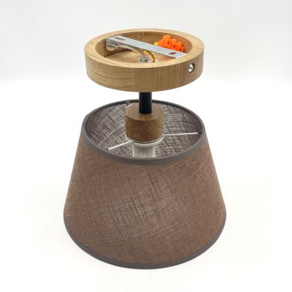 Surface-mounted chandelier ANTONIO 1xE14/40W/230V brown/oak