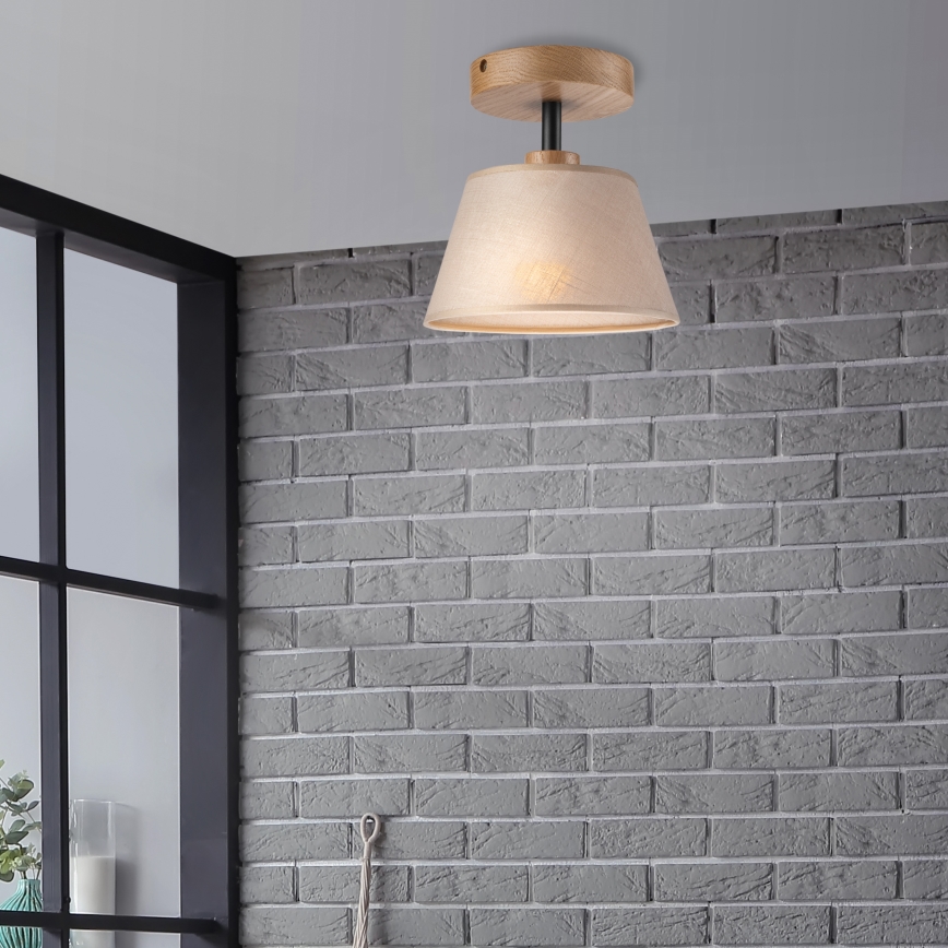 Surface-mounted chandelier ANTONIO 1xE14/60W/230V beige/oak
