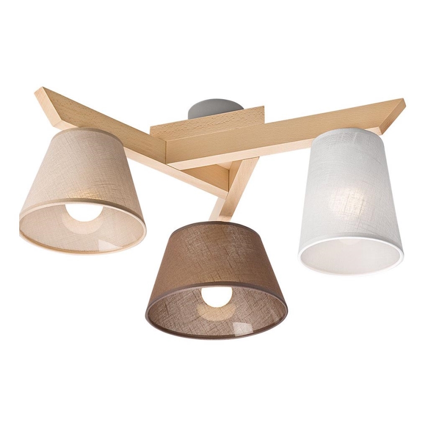 Surface-mounted chandelier ANTONIO 3xE14/40W/230V beech