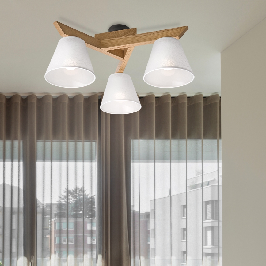Surface-mounted chandelier ANTONIO 3xE14/40W/230V oak