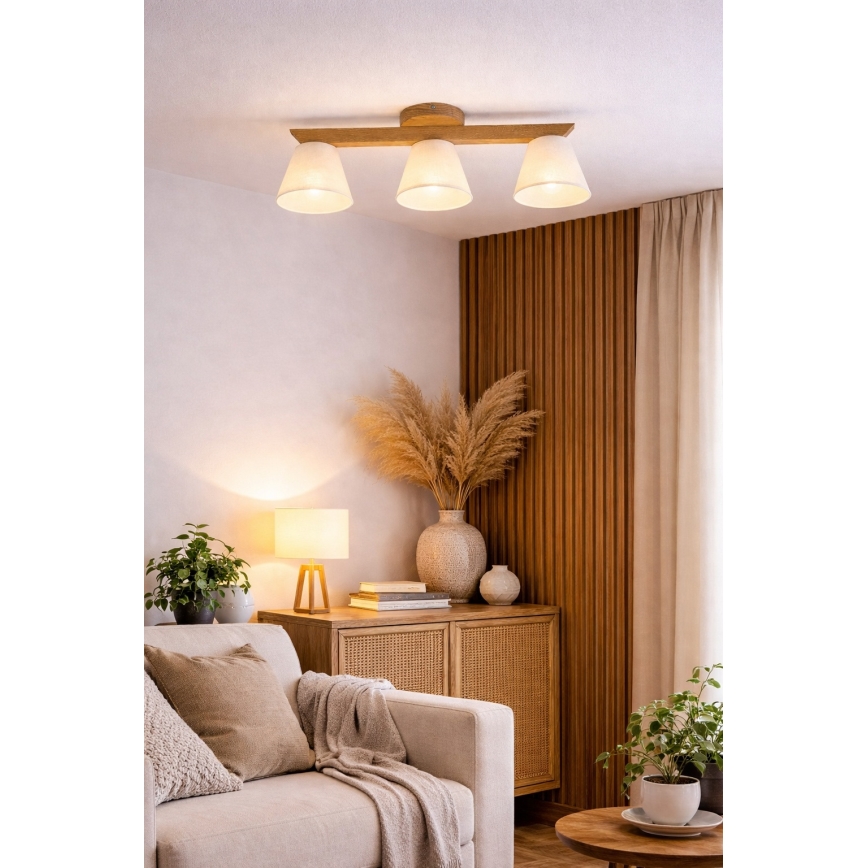 Surface-mounted chandelier ANTONIO 3xE14/40W/230V oak