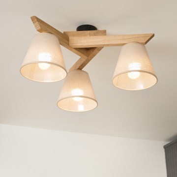 Surface-mounted chandelier ANTONIO 3xE14/40W/230V oak