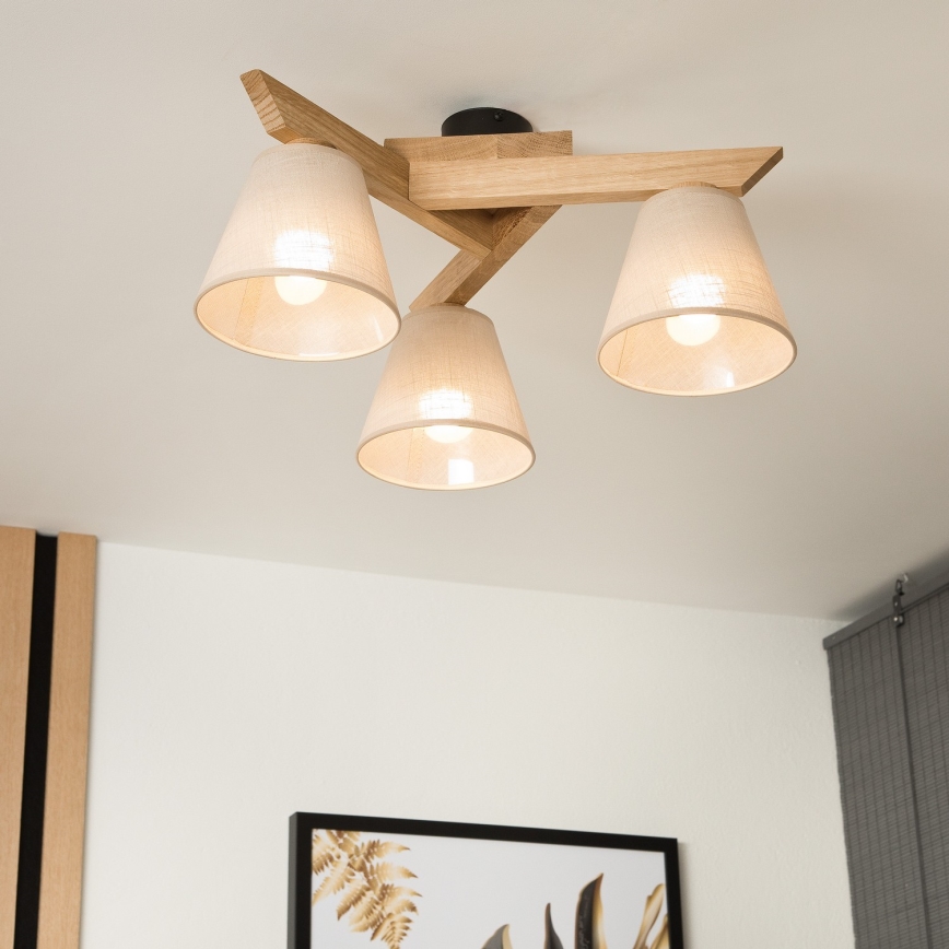 Surface-mounted chandelier ANTONIO 3xE14/40W/230V oak