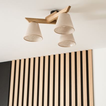 Surface-mounted chandelier ANTONIO 3xE14/40W/230V oak