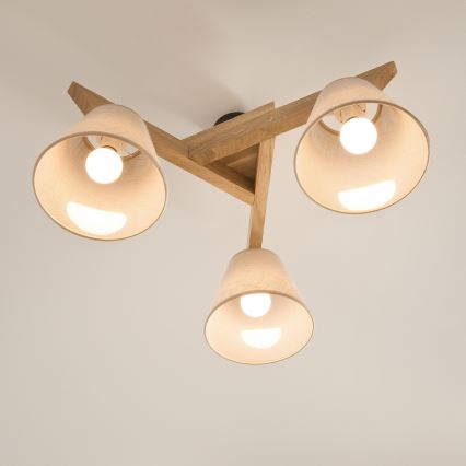 Surface-mounted chandelier ANTONIO 3xE14/40W/230V oak