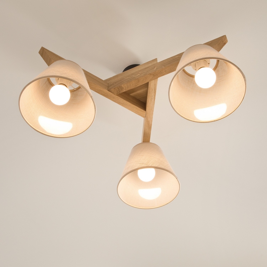 Surface-mounted chandelier ANTONIO 3xE14/40W/230V oak