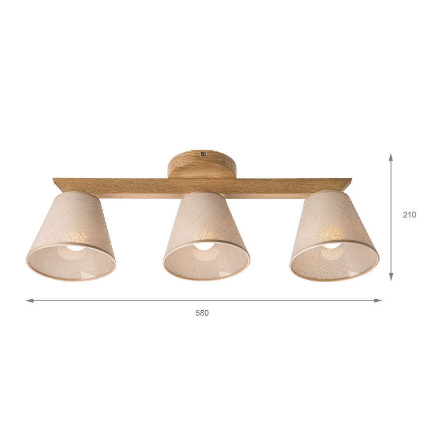Surface-mounted chandelier ANTONIO 3xE14/40W/230V oak