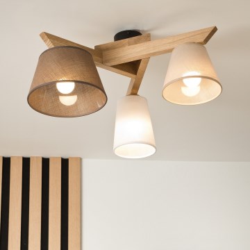 Surface-mounted chandelier ANTONIO 3xE14/40W/230V oak