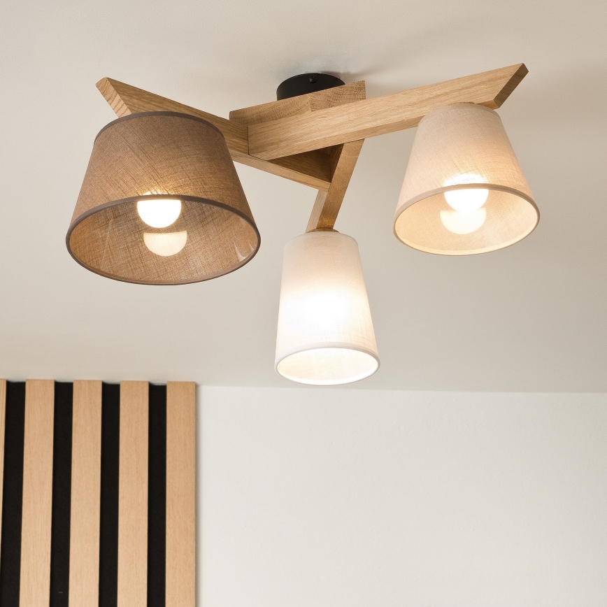 Surface-mounted chandelier ANTONIO 3xE14/40W/230V oak
