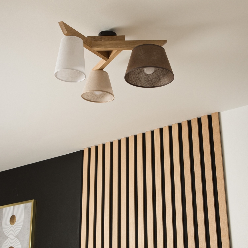Surface-mounted chandelier ANTONIO 3xE14/40W/230V oak