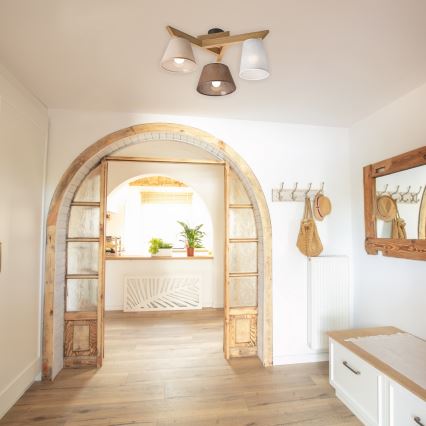 Surface-mounted chandelier ANTONIO 3xE14/40W/230V oak