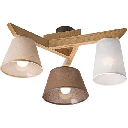 Surface-mounted chandelier ANTONIO 3xE14/40W/230V oak