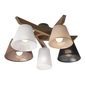 Surface-mounted chandelier ANTONIO 5xE14/40W/230V beech