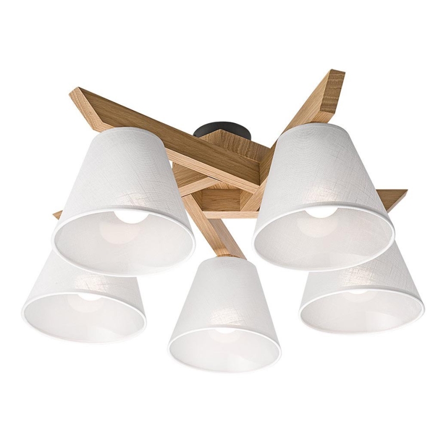 Surface-mounted chandelier ANTONIO 5xE14/40W/230V oak