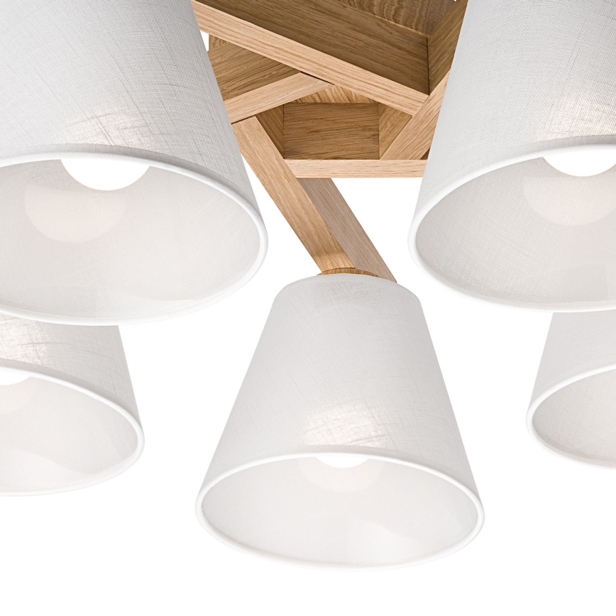Surface-mounted chandelier ANTONIO 5xE14/40W/230V oak