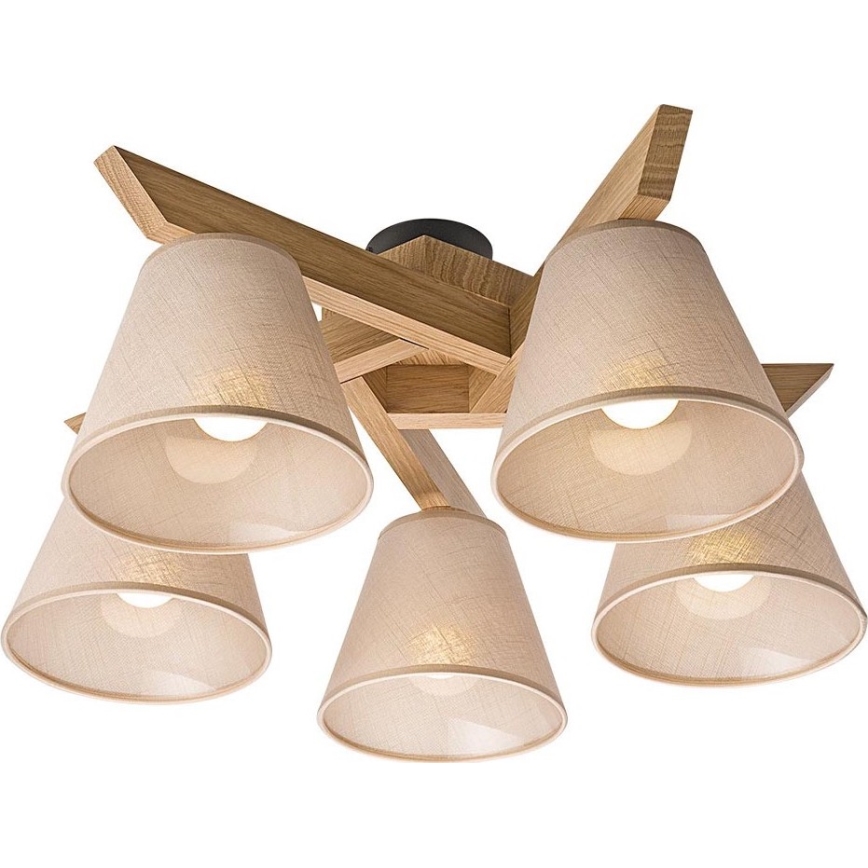 Surface-mounted chandelier ANTONIO 5xE14/40W/230V oak