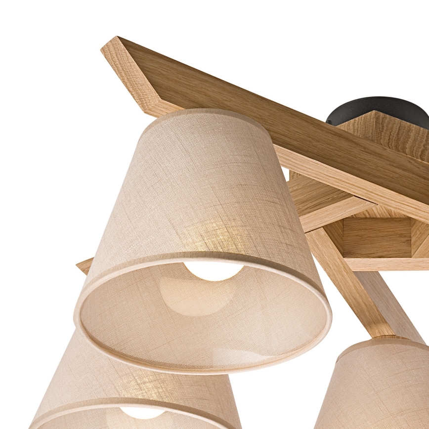 Surface-mounted chandelier ANTONIO 5xE14/40W/230V oak